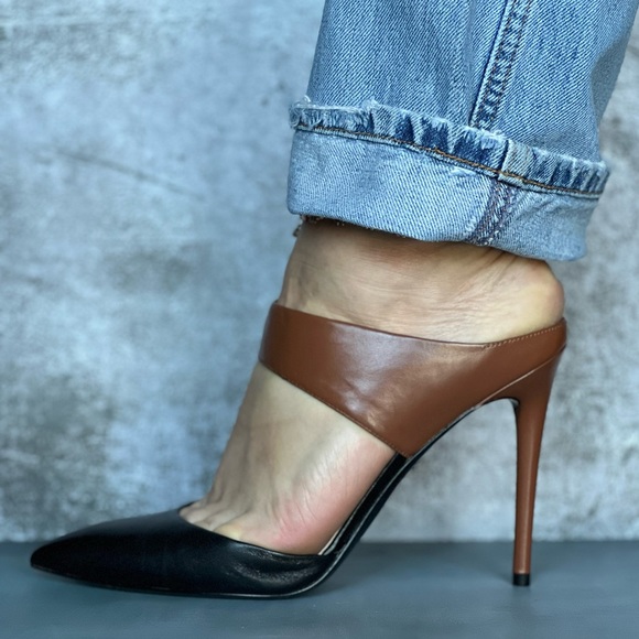Kenneth Cole New York Shoes - Black & Brown mules pointy toe heels leather comfortable shoes